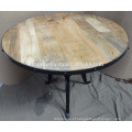 Mesa de manivela Redonda de madeira superior de metal